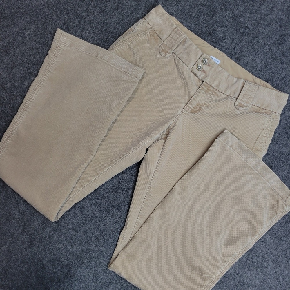 Gap Pants Womens 2 Brown Corduroy Stretch Flat Front Comfort Flare Leg Outdoor